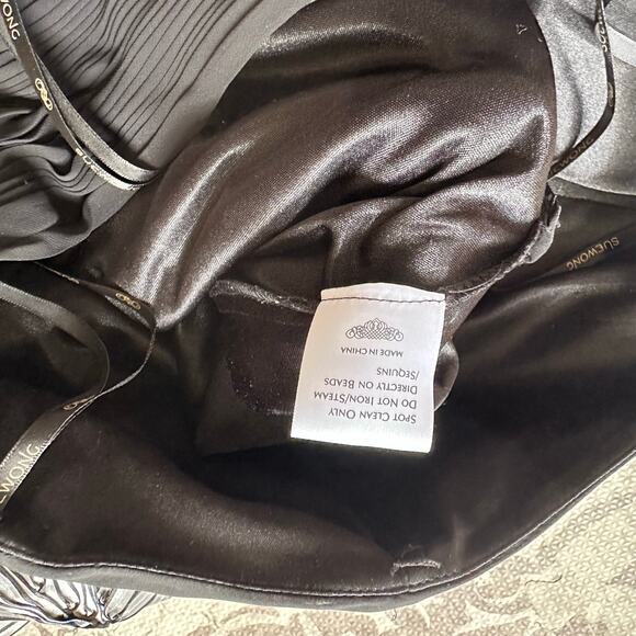 Sue Wong Vintage Y2K Nocturne Bead and Ribbon Embroidered Strapless Dress Size 6 - Picture 10 of 12